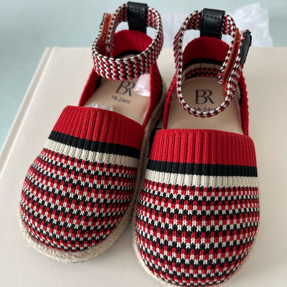 Banana Republic Kids Red and Black Checkered Sandals